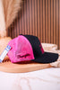 Black & Pink Bootstitch Licensed Wrangler Trucker Hat