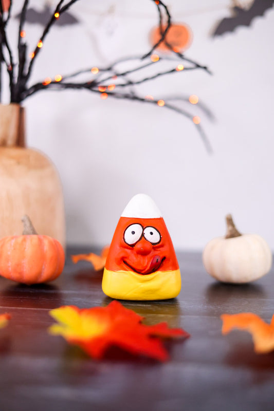 Yum Face Candy Corn Resin Figurine