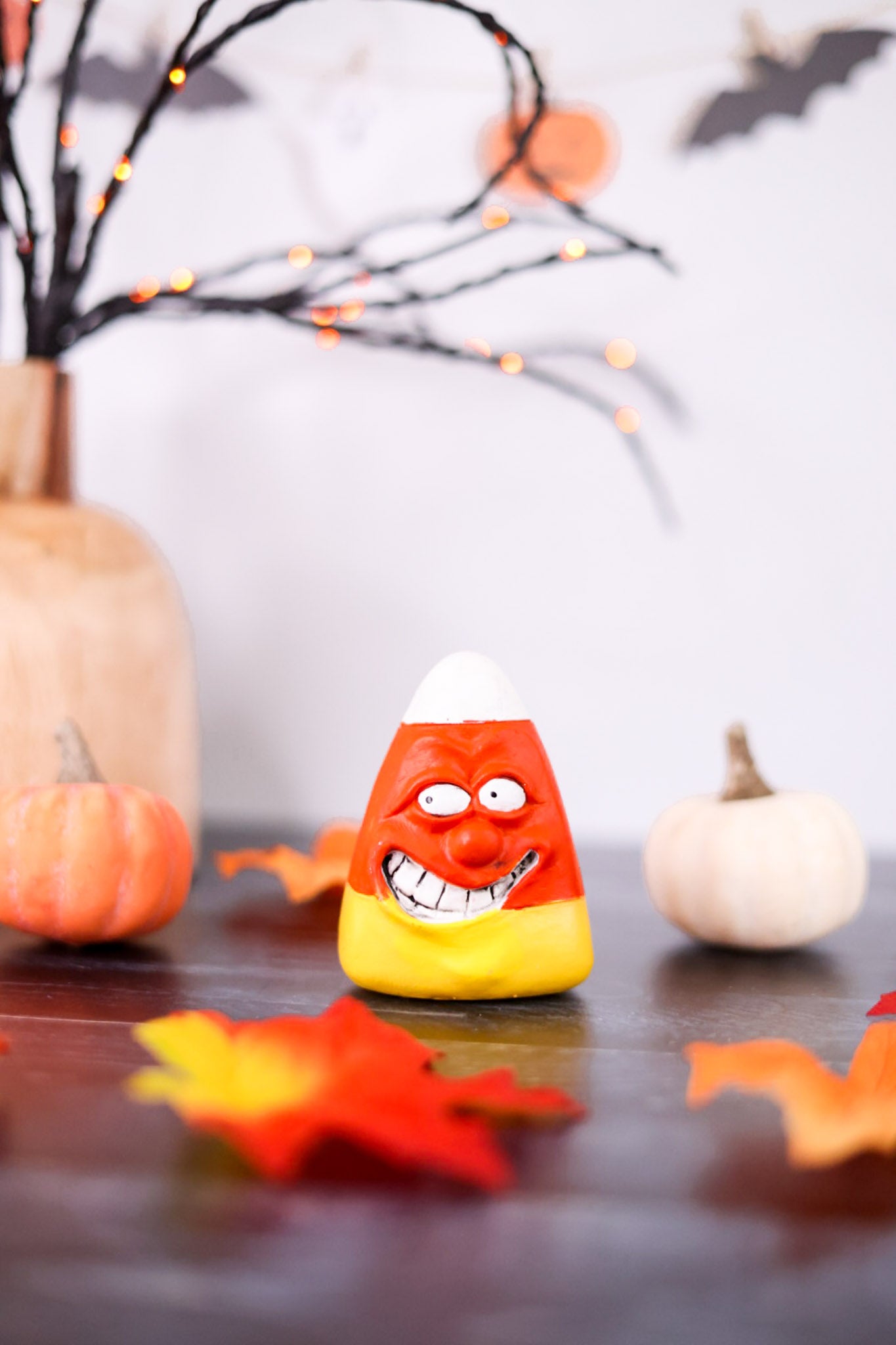 Grinning Candy Corn Resin Figurine