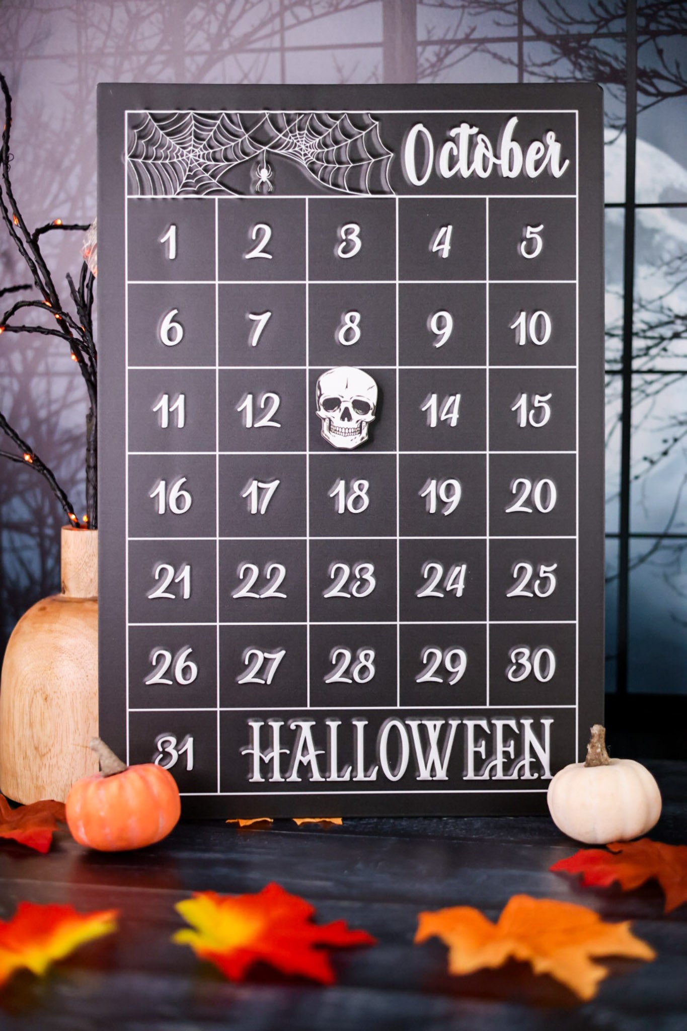 October Advent Calendar With Skull Magnet