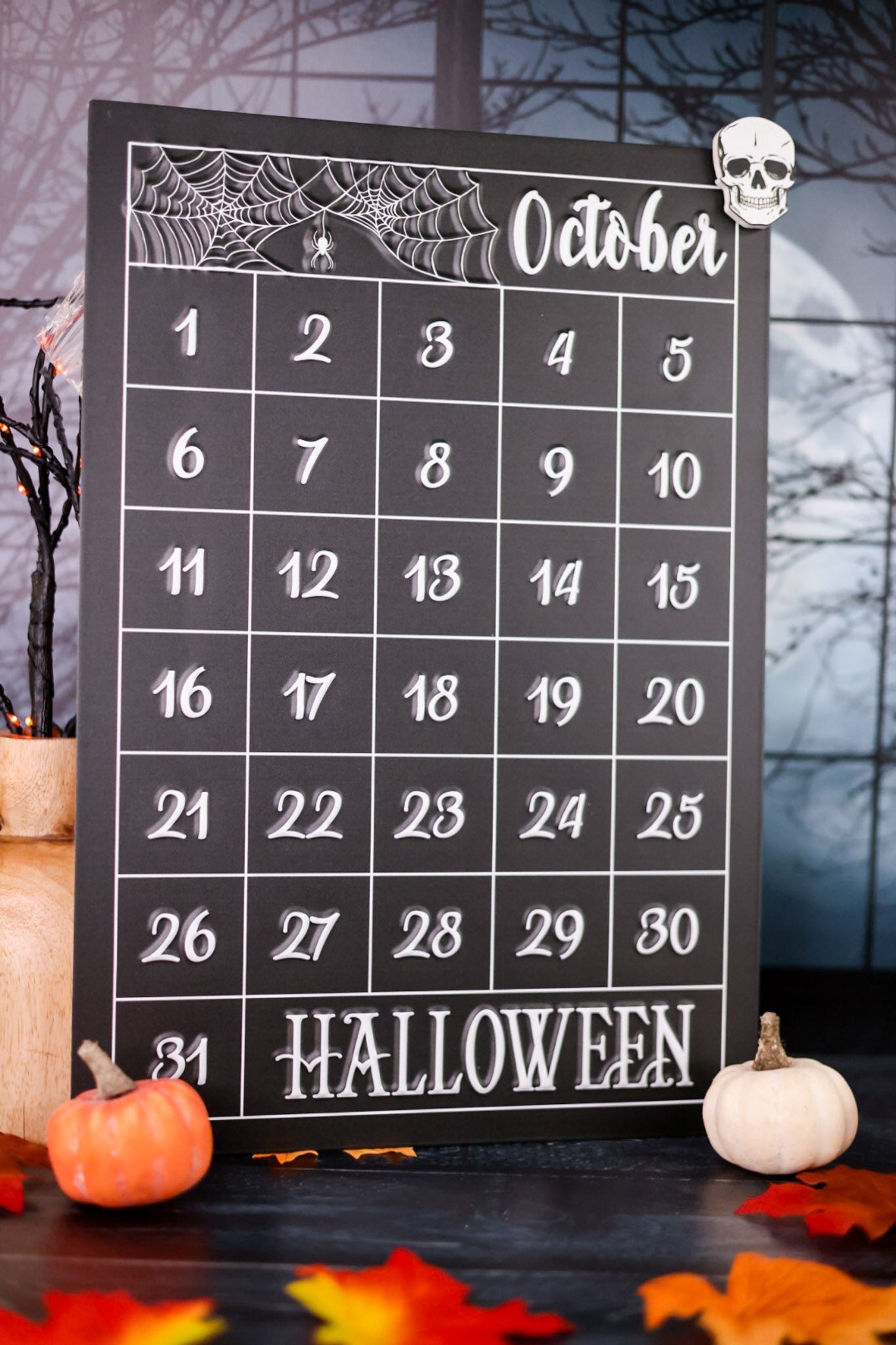October Advent Calendar With Skull Magnet