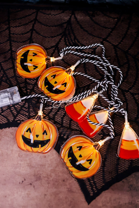 Halloween Pumpkin Light Up Garland