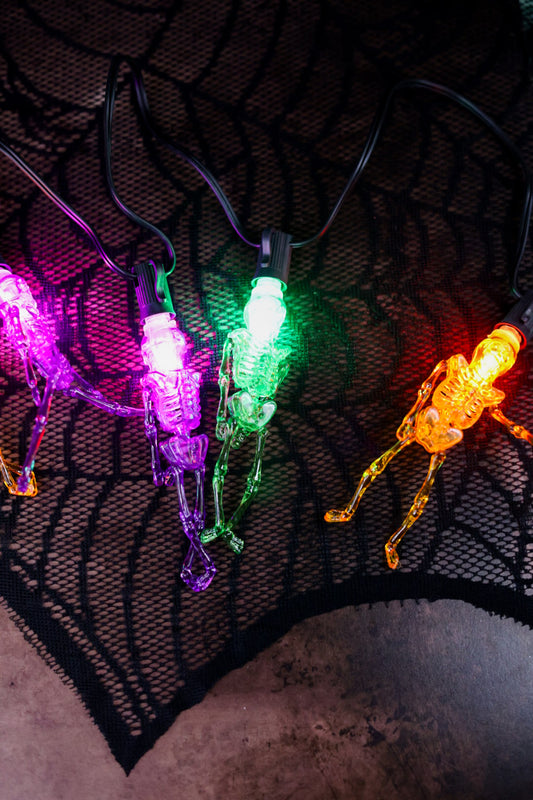 UL Electric Lighted Skeleton Halloween Garland