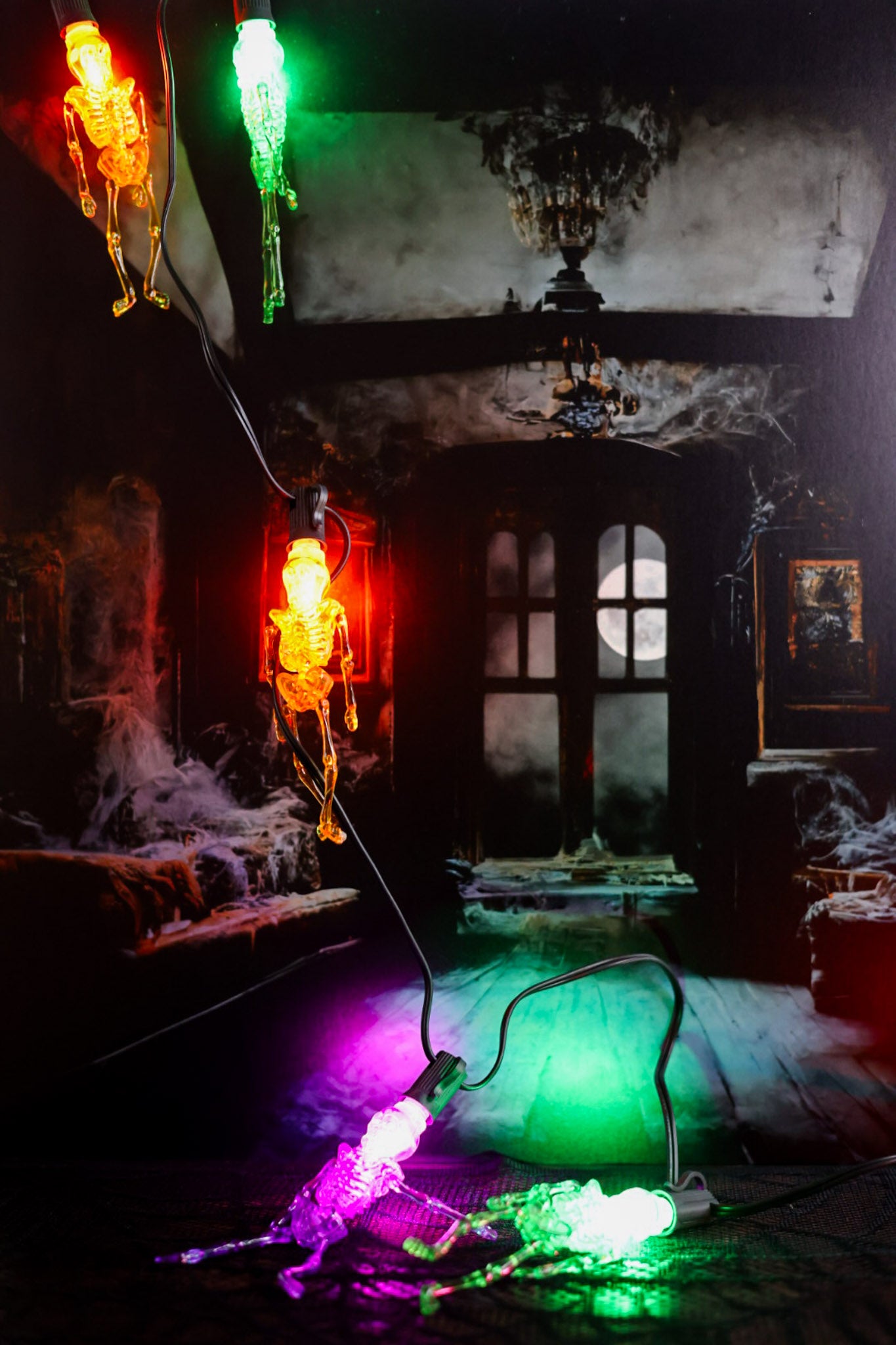 UL Electric Lighted Skeleton Halloween Garland