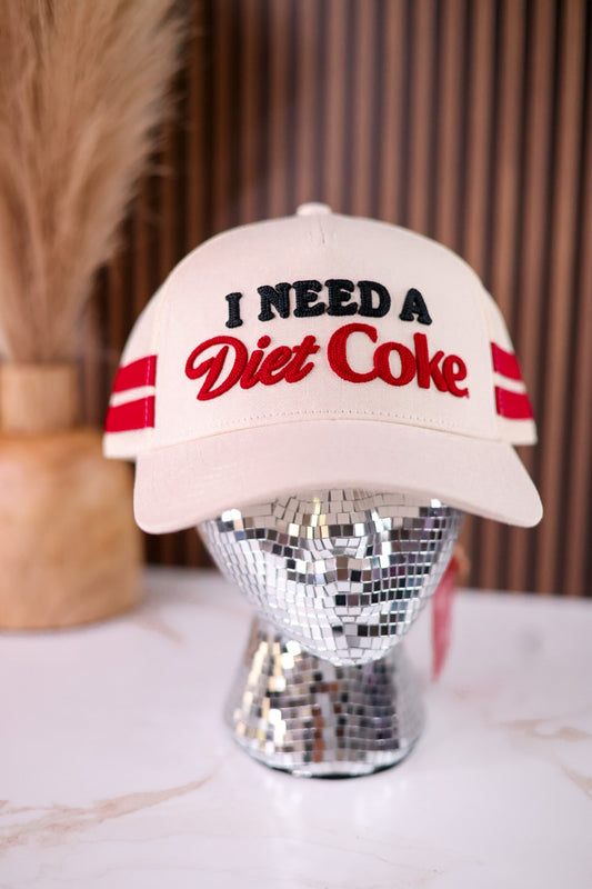 Licensed "I Need A Diet Coke" Embroidered Snap Back Hat