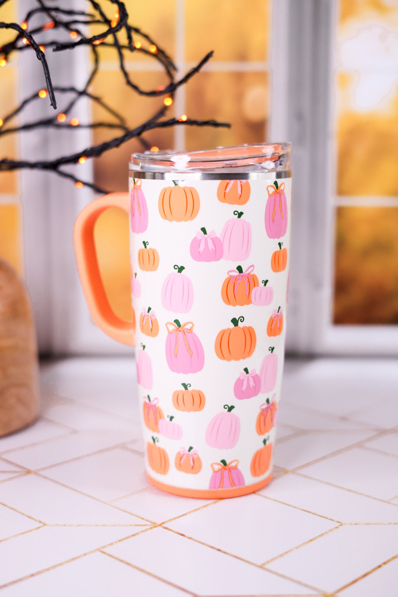 Pumpkins & Bows 22oz Travel Mug