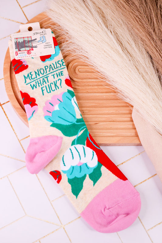 "Menopause What The Fuck" Women's Crew Socks