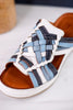 White & Blue Nokiah Wedge Sandals