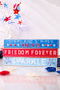 Wood and Enamel Patriotic Word Blocks