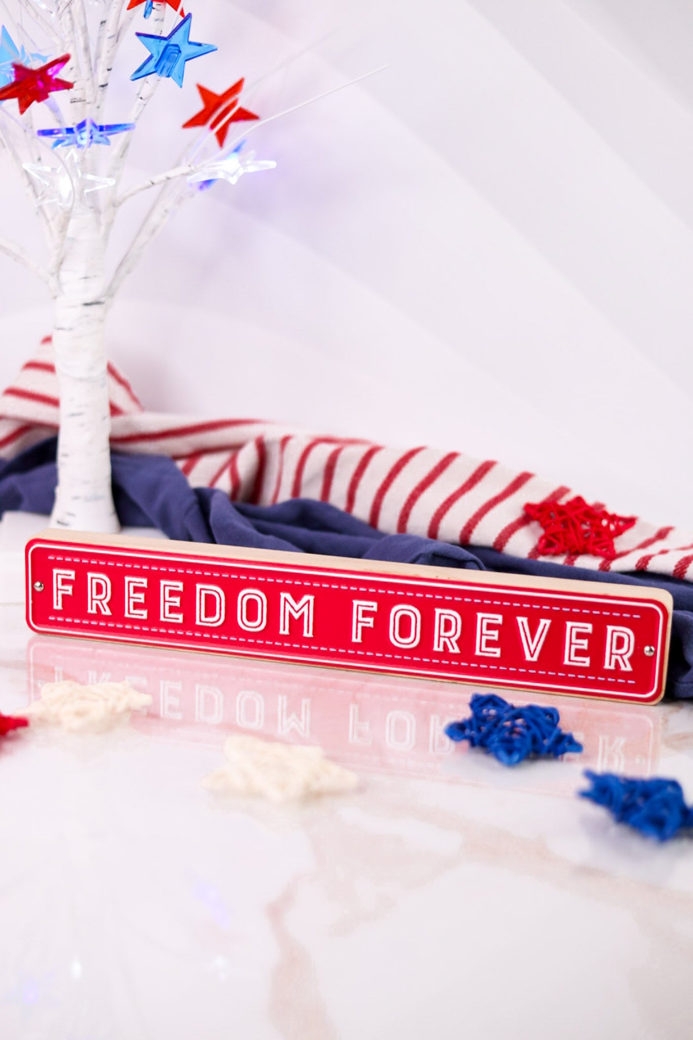 Wood and Enamel Patriotic Word Blocks