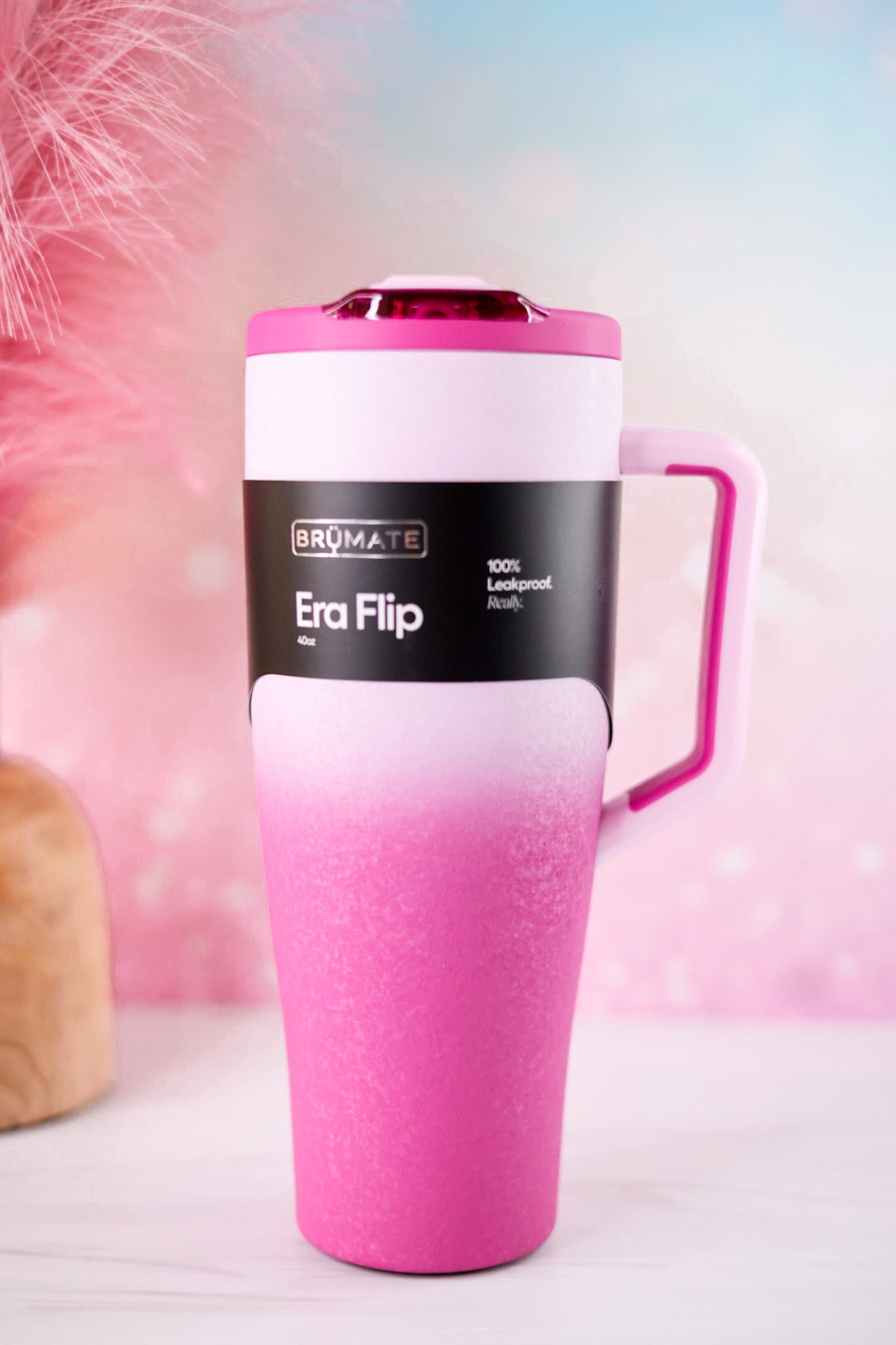 Brumate Frosted Rose 40oz Era Flip Tumbler