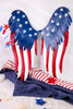 Rustic American Flag Print Angel Wings