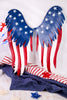Rustic American Flag Print Angel Wings