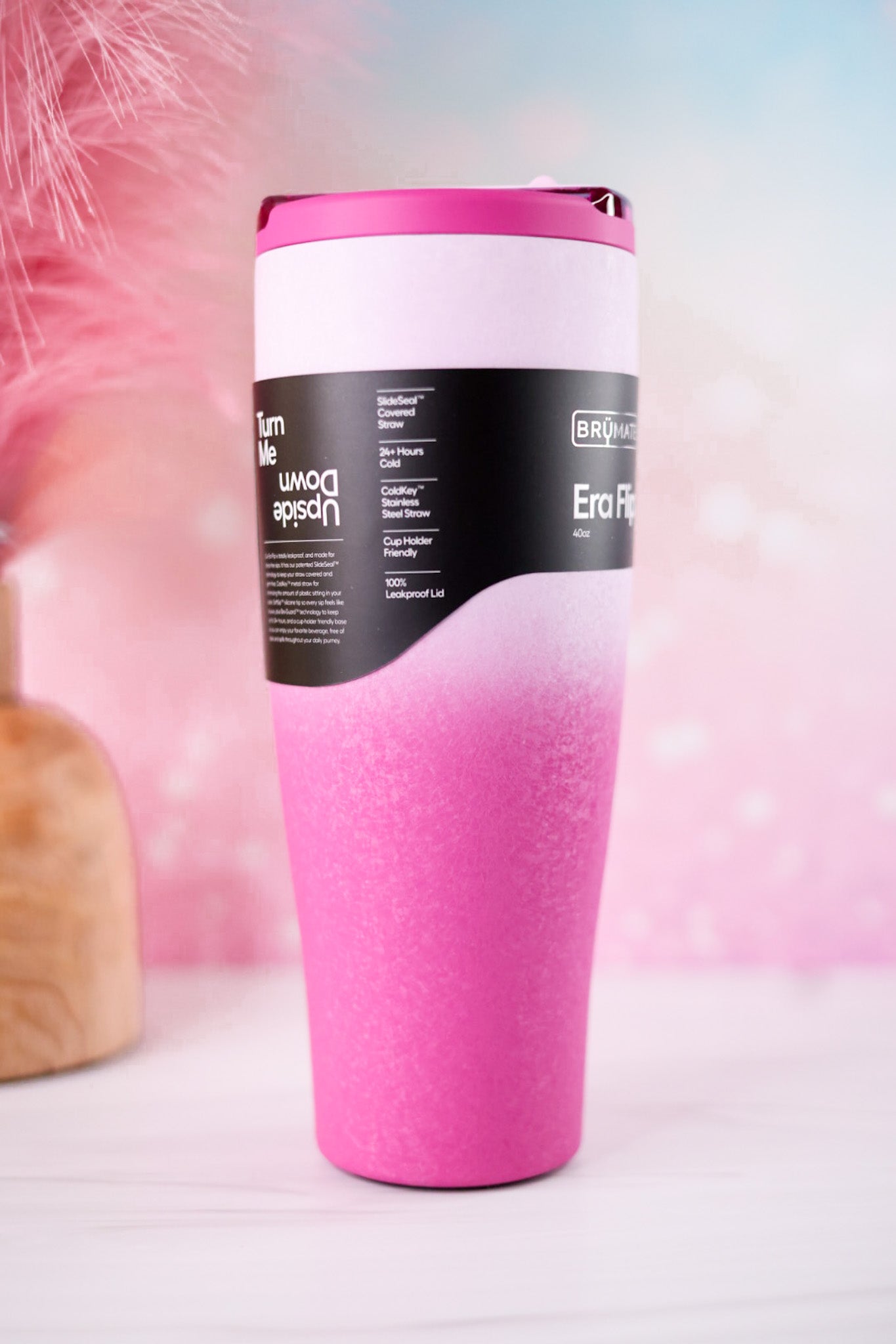 Brumate Frosted Rose 40oz Era Flip Tumbler