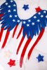 Rustic American Flag Print Angel Wings