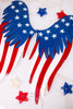 Rustic American Flag Print Angel Wings