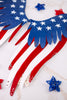 Rustic American Flag Print Angel Wings