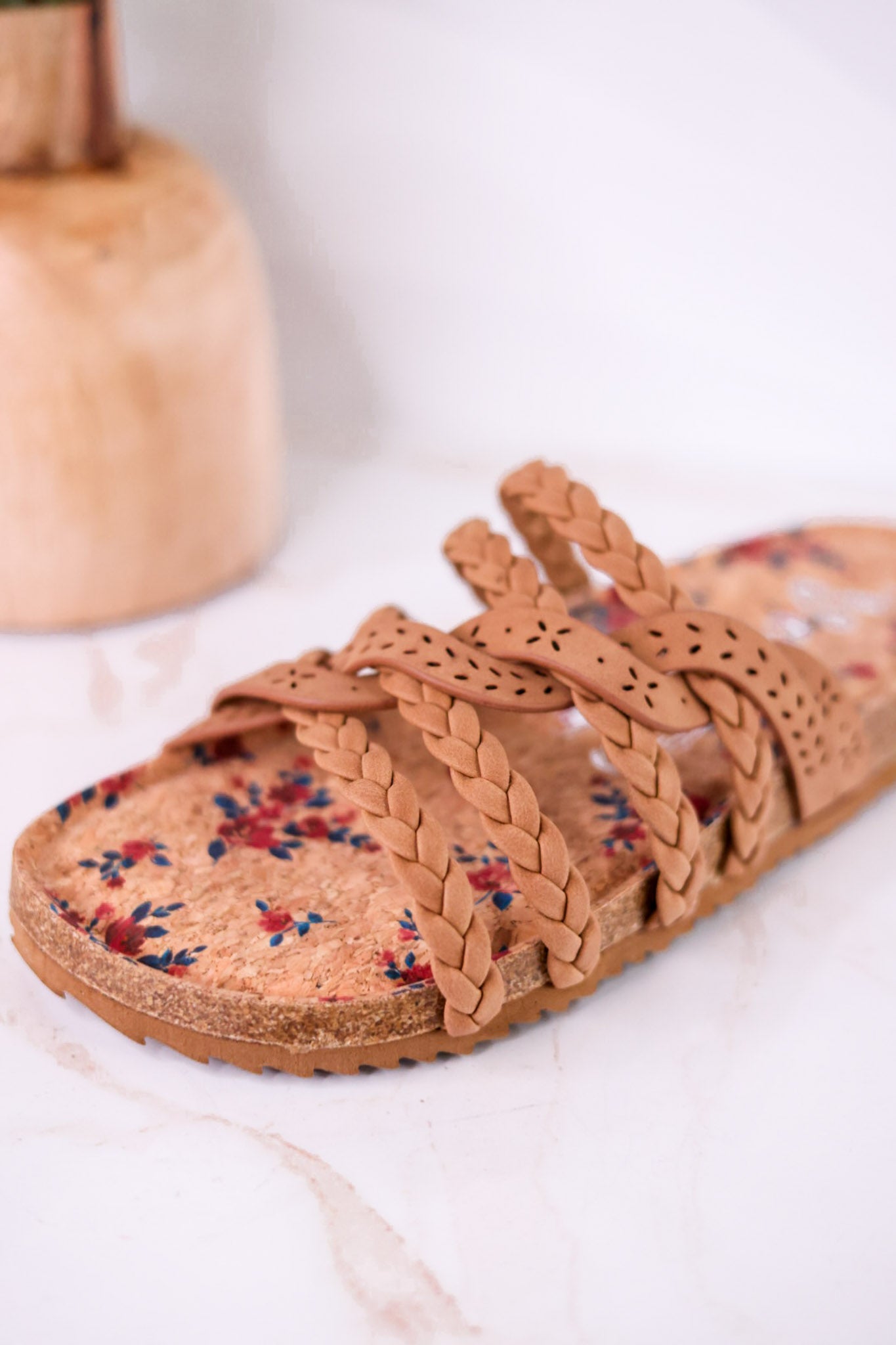 Jade Braided Sandals in Tan