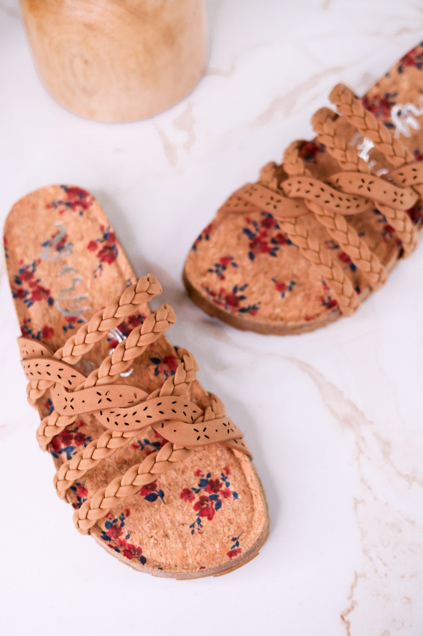 Jade Braided Sandals in Tan
