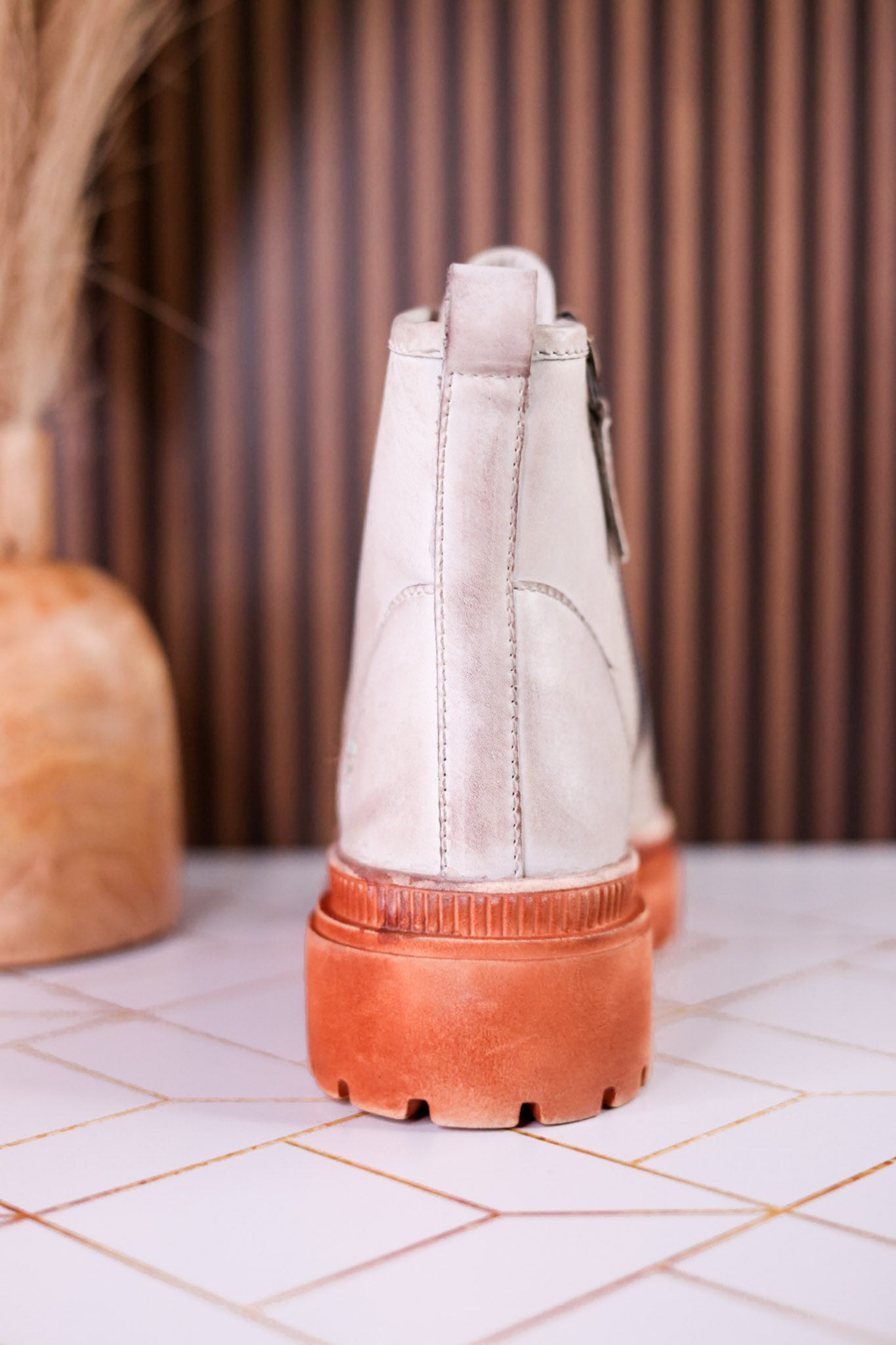 KInship Laced Leather Almond Bone Boots