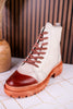 KInship Laced Leather Almond Bone Boots