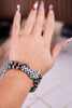 2 Layered Stretch Bracelet With Checkerboard Stone & Cactus Charm