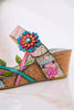 Moai Multicolored Floral Wedge Sandals
