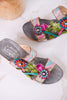 Moai Multicolored Floral Wedge Sandals
