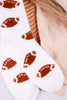 Football Print Fuzzy Crew Socks