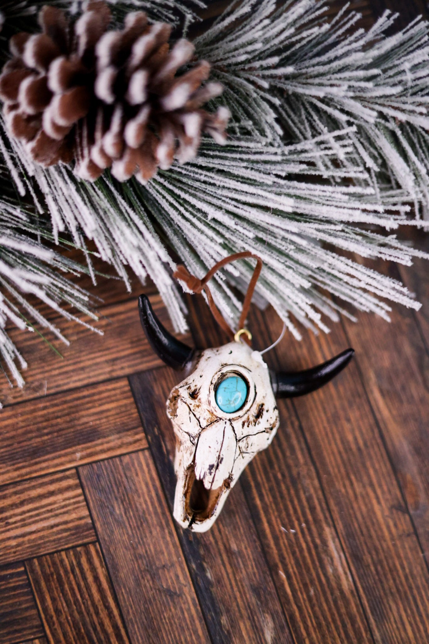 Steer Skull with Turquoise Ornament