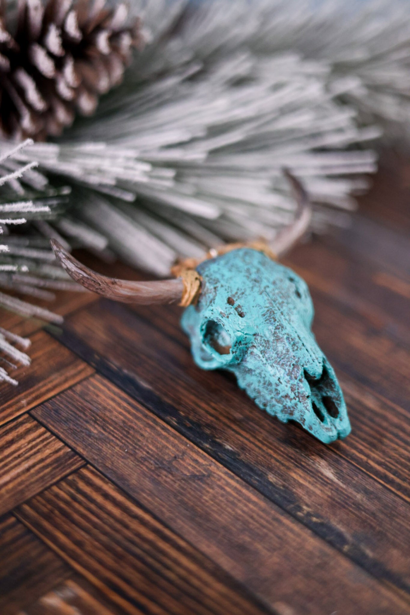 Turquoise Skull Ornament