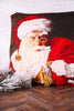 Embroidered Santa Claus Throw Pillow