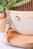 Anti Theft Crescent Sling Bag in Beige