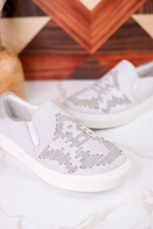 Light Gray Crackle Marian Slip On Sneakers