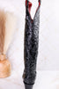 The "Nancy" Tall Black Wide Calf Leather Cowgirl Boots