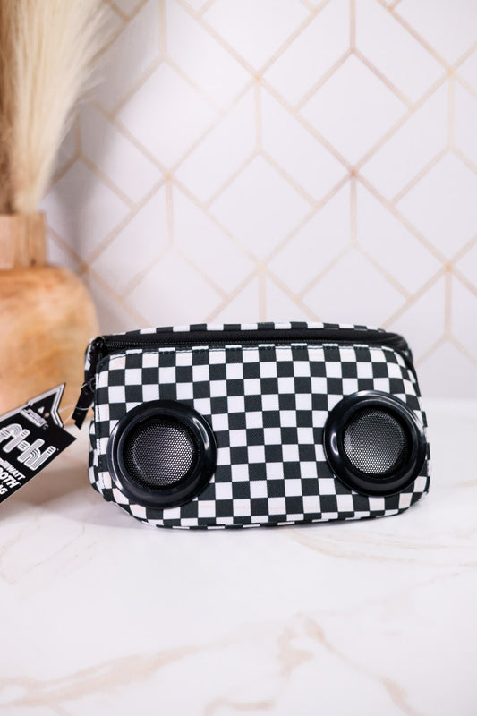 Black & White Check Bluetooth Bum Bag Speaker