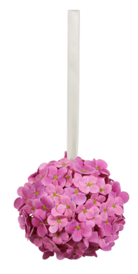 4" Hanging Pink Hydrangea Ball - Whiskey Skies - RAZ IMPORTS