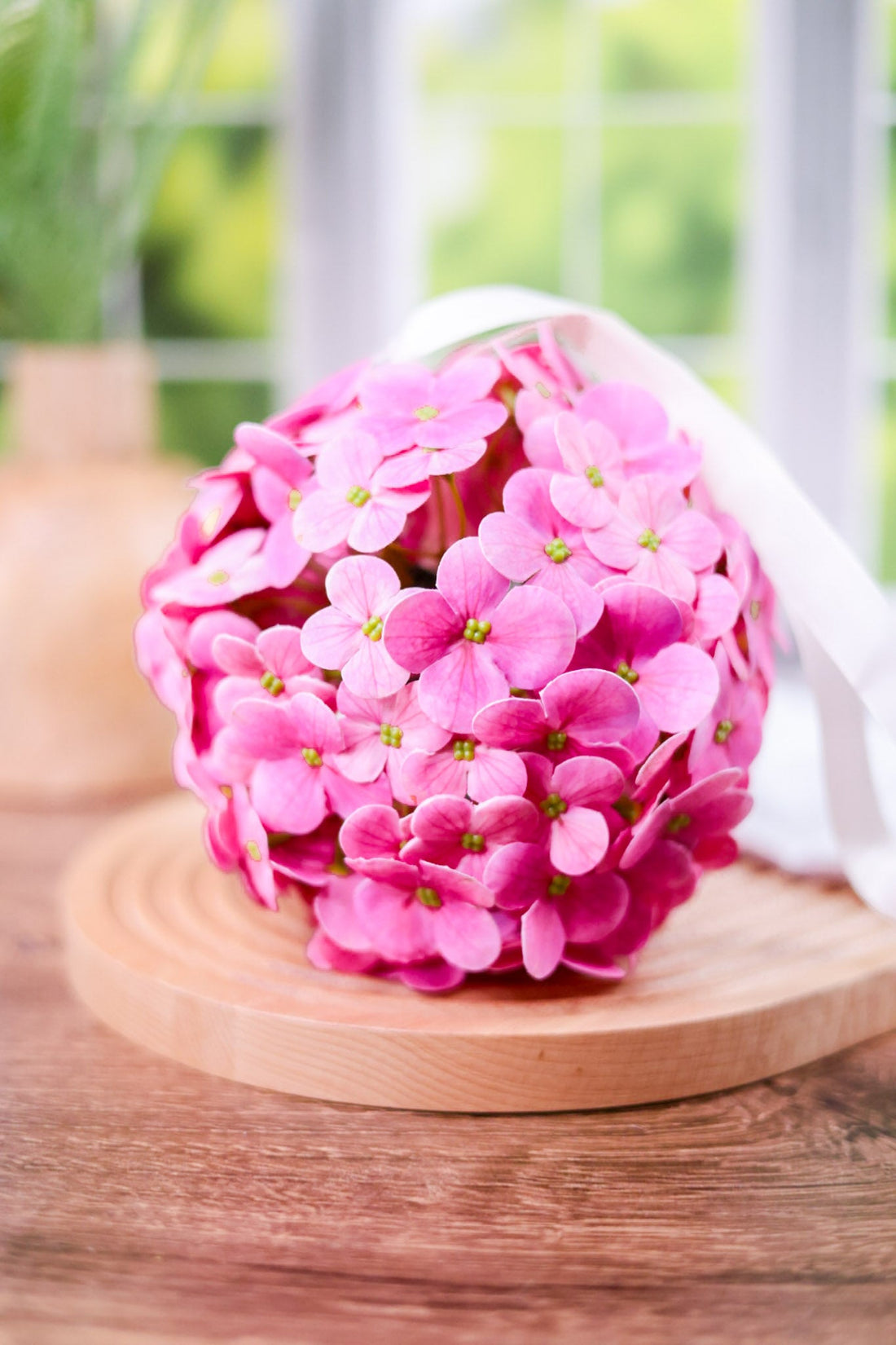 4" Hanging Pink Hydrangea Ball - Whiskey Skies - RAZ IMPORTS