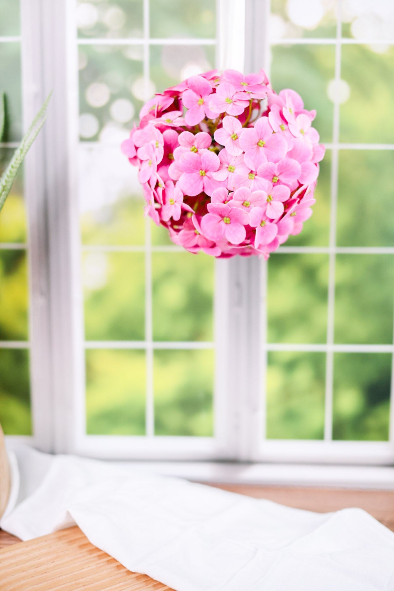 4" Hanging Pink Hydrangea Ball - Whiskey Skies - RAZ IMPORTS