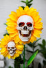 49" Skull Sunflower Solar Stake - Whiskey Skies - GERSON COMPANIES