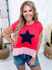 4th Of July Mix & Match Star Patch Top - Whiskey Skies - BIBI