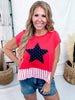 4th Of July Mix & Match Star Patch Top - Whiskey Skies - BIBI