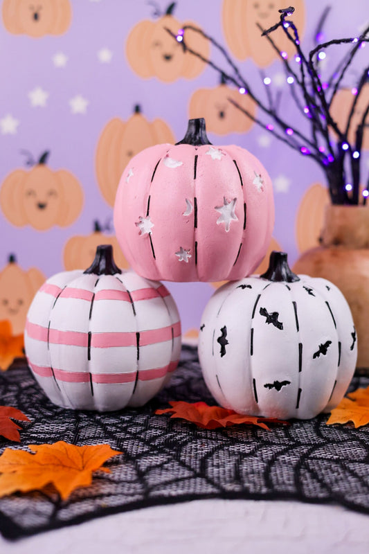 5.25" Pastel Resin Pumpkins (3 Styles) - Whiskey Skies - TRANSPAC