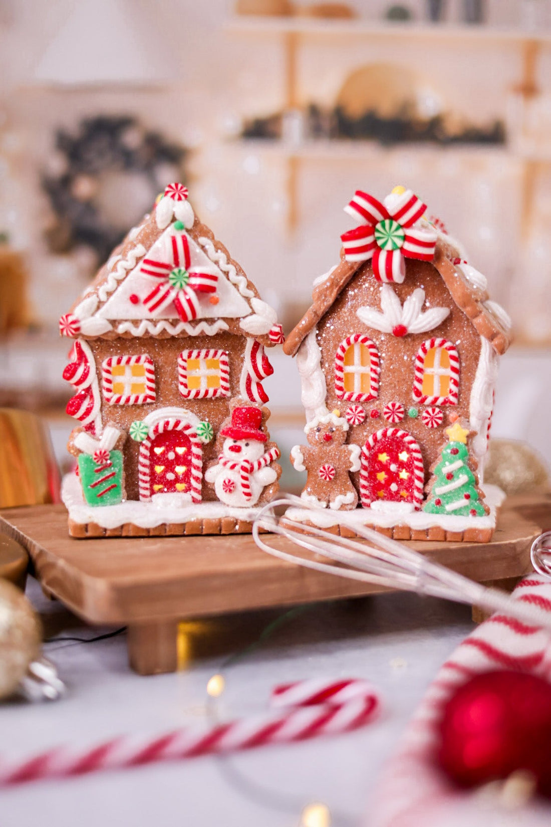 5.5" LED Gingerbread Houses (2 Styles) - Whiskey Skies - RAZ IMPORTS