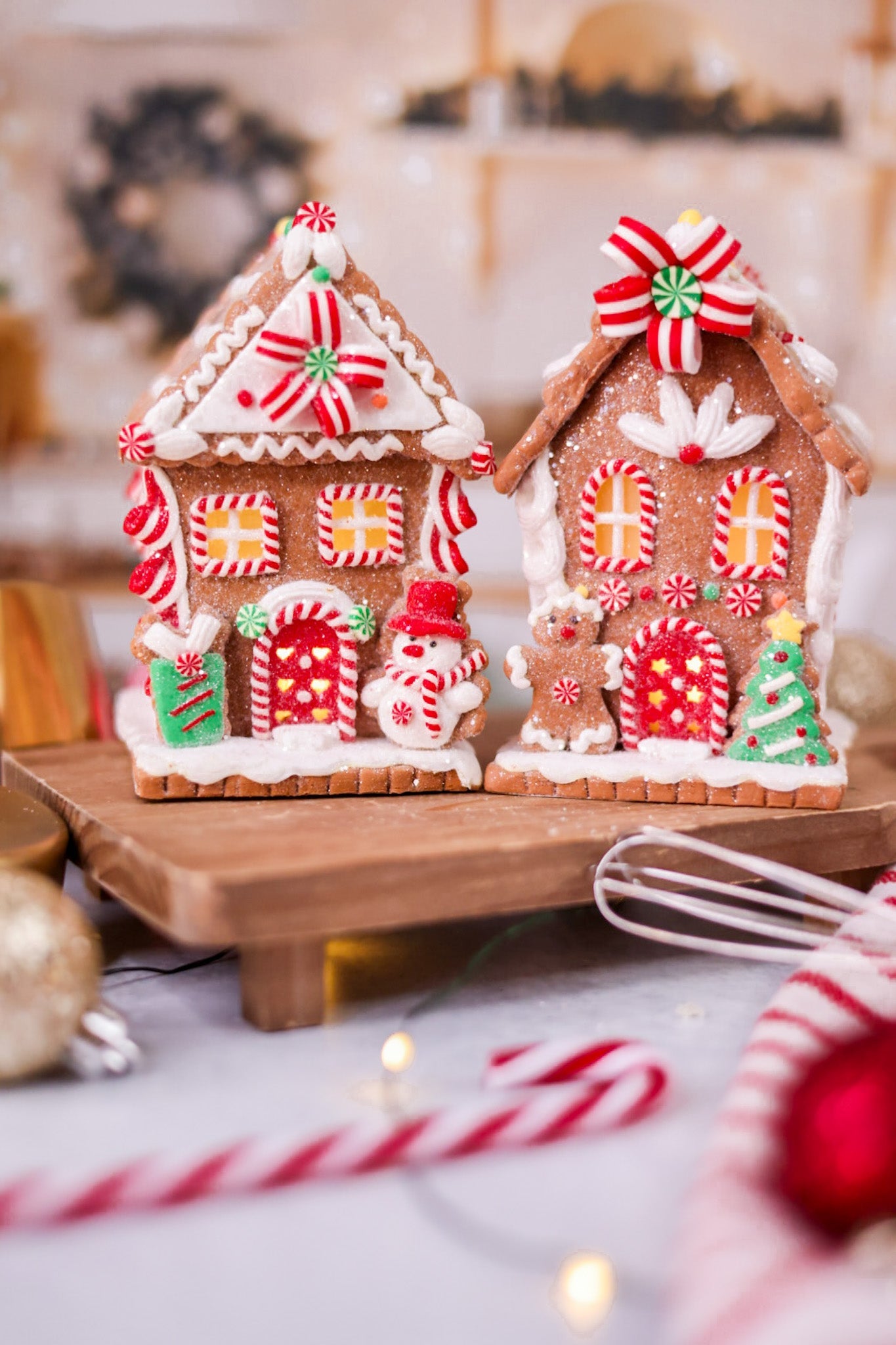 5.5" LED Gingerbread Houses (2 Styles) - Whiskey Skies - RAZ IMPORTS