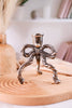 5.5" Metal Bow Taper Candle Holder - Whiskey Skies - MUD PIE