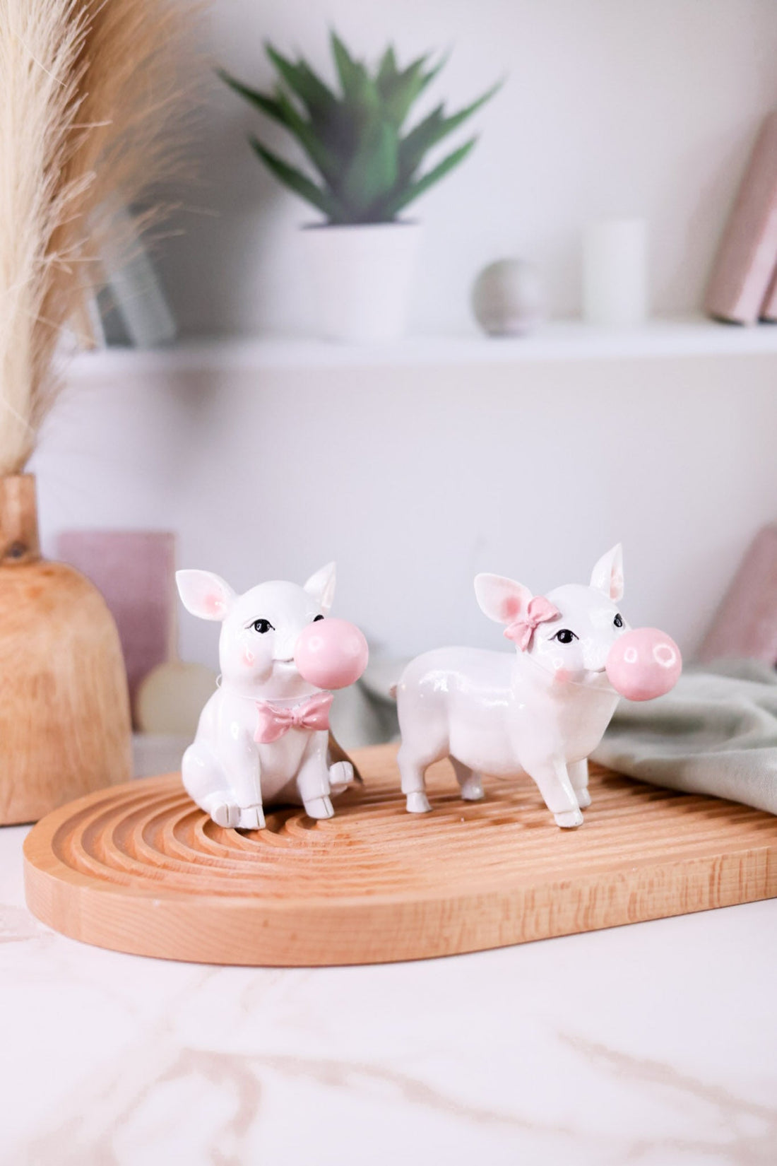 5.5" Piglet Blowing Bubble Figurine (2 Styles) - Whiskey Skies - RAZ IMPORTS
