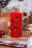 5.5" Red Berries Pillar Candle - Whiskey Skies - 180 DEGREES