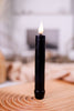 6" Black LED Taper Candle - Whiskey Skies - WT COLLECTION