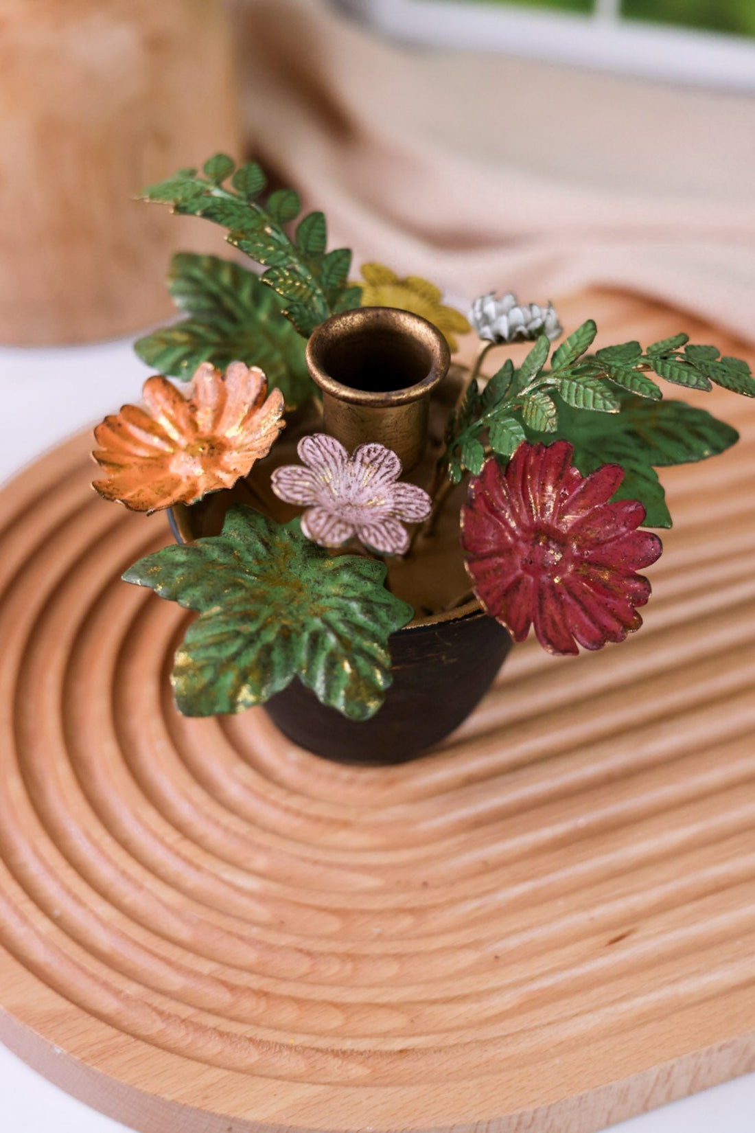 6" Colorful Iron Flower Pot Candle Holder (2 Styles) - Whiskey Skies - RAZ IMPORTS